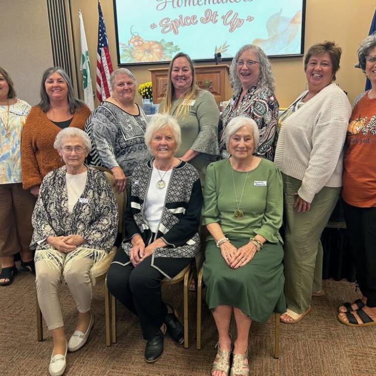  Monroe County Homemakers pose at 2025 Area Annual Day